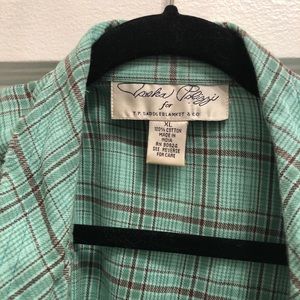 Tourquoise distressed flannel